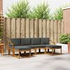 vidaXL Conjunto de Sof&aacute;s para Exterior 6 pcs Natural e Antracite