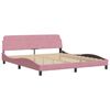 vidaXL Cama com colch&atilde;o Dover 180x200 cm veludo rosa