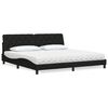 vidaXL Cama com colch&atilde;o 200x200 cm tecido preto