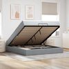 vidaXL Estrutura de cama otomana com colch&otilde;es tecido cinzento claro