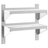 vidaXL Estante parede 2 prateleiras 50x23,5x48 cm a&ccedil;o inoxid&aacute;vel prata