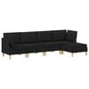 vidaXL Conjunto de M&oacute;veis para Sala de Estar 5 pcs Preto Tecido