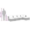 vidaXL 5 pcs conjunto lounge jardim c/ almofad&otilde;es vime PE castanho