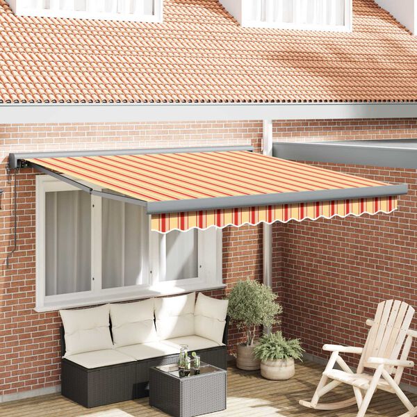vidaXL Toldo Amarelo e Laranja 350 x 250 x 165 cm Poli&eacute;ster e Alum&iacute;nio