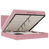 vidaXL Estrutura de cama otomana com colch&otilde;es 160x200 cm veludo rosa
