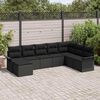 vidaXL Conjunto de Sofá de Jardim 8 pcs Preto Rattan Sintético