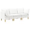 vidaXL Conjunto de sof&aacute; modular com armazenamento 3 pcs Branco Tecido
