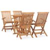 vidaXL 5 pcs conjunto jantar dobr&aacute;vel p/ exterior madeira teca maci&ccedil;a