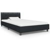 vidaXL Estrutura de cama 90x200 cm couro artificial preto