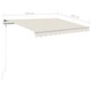 vidaXL Toldo retrátil manual com postes 3,5x2,5 m cor creme