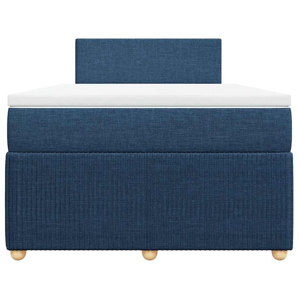 vidaXL Cama boxspring com colch&atilde;o 120x190 cm tecido azul