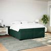 vidaXL Cama com molas/colch&atilde;o 200x200 cm veludo verde-escuro