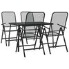 vidaXL 5 pcs conjunto de jantar para jardim rede de metal antracite