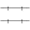 vidaXL Kit de ferragens para porta deslizante 213,5 cm a&ccedil;o preto