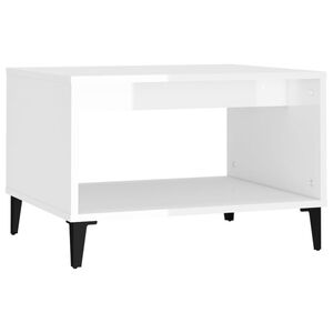 vidaXL Mesa de centro 60x50x40 cm derivados madeira branco brilhante