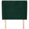 vidaXL Cabeceira de cama c/ abas veludo 83x23x118/128 cm verde-escuro