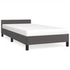 vidaXL Estrutura cama c/ cabeceira sem colch&atilde;o 90x200 cm cinzento