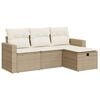vidaXL 4 pcs conjunto de sof&aacute;s para jardim c/ almofad&otilde;es vime PE bege