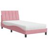 vidaXL Cama com colch&atilde;o Hanko 90x200 cm veludo rosa