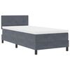 vidaXL Cama Box com colch&atilde;o Cinza Escuro 100 x 200 cm Veludo