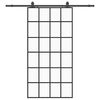 vidaXL Porta deslizante c/ conj ferragens 102x205cm vidro ESG preto