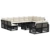 vidaXL Conjunto de Sof&aacute; de Jardim 13 unid. Preto e Branco Creme