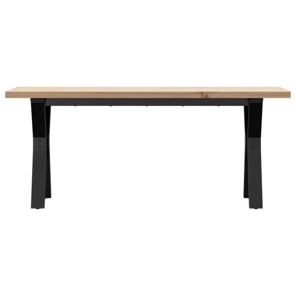 vidaXL Mesa de centro estrutura em Y 110x40x45,5cm pinho/a&ccedil;o