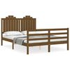 vidaXL Estrutura cama cabeceira 140x190 cm madeira maci&ccedil;a castanho-mel