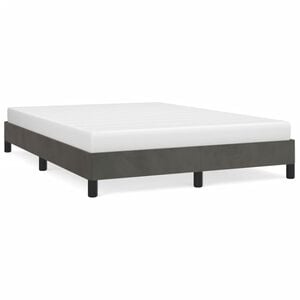 vidaXL Estrutura de cama sem colch&atilde;o 140x200 cm veludo cinzento-escuro