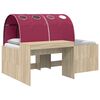 vidaXL Estrutura de Cama com T&uacute;nel 3 unid. Carvalho Sonoma e Vermelho