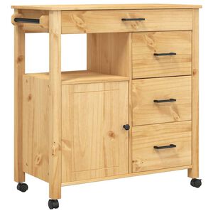 vidaXL Carrinho de cozinha MONZA 84x40x88,5 cm madeira de pinho maci&ccedil;a