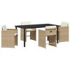 vidaXL Conjunto de Jantar para Jardim 5 unid. Bege vime PE