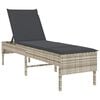 vidaXL Espregui&ccedil;adeira almofad&atilde;o 55x200x44cm vime PE cinzento-claro