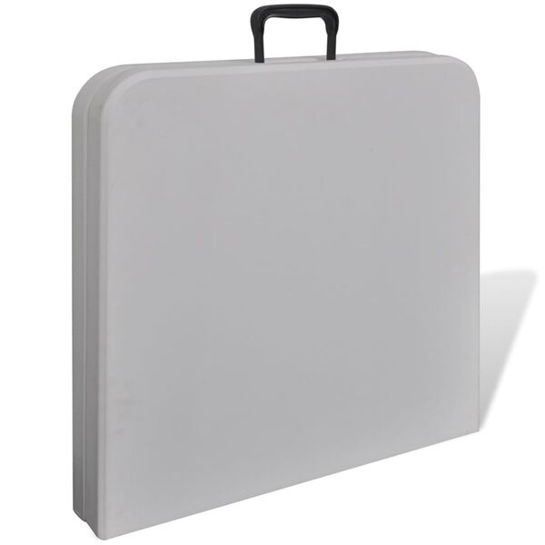 vidaXL Mesa de jardim dobr&aacute;vel 122 cm HDPE branco