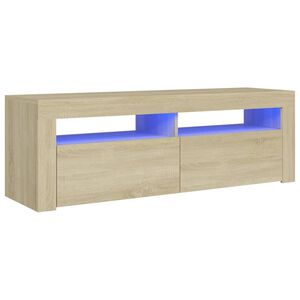 vidaXL M&oacute;vel de TV com luzes LED 120x35x40 cm carvalho sonoma