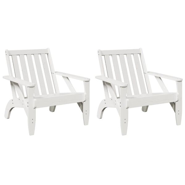 vidaXL Cadeiras jardim Adirondack 2 pcs 75x77x77cm pinho maciça branco