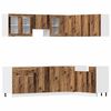vidaXL 11 pcs arm&aacute;rio de cozinha conjunto deriv. madeira Lyon madeira velha