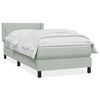 vidaXL Cama com molas/colch&atilde;o cinzento-claro 80x210 cm veludo