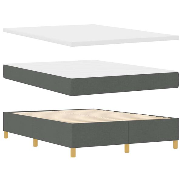 vidaXL Cama Box com colch&atilde;o Cinzento escuro 160 x 200 cm tecido