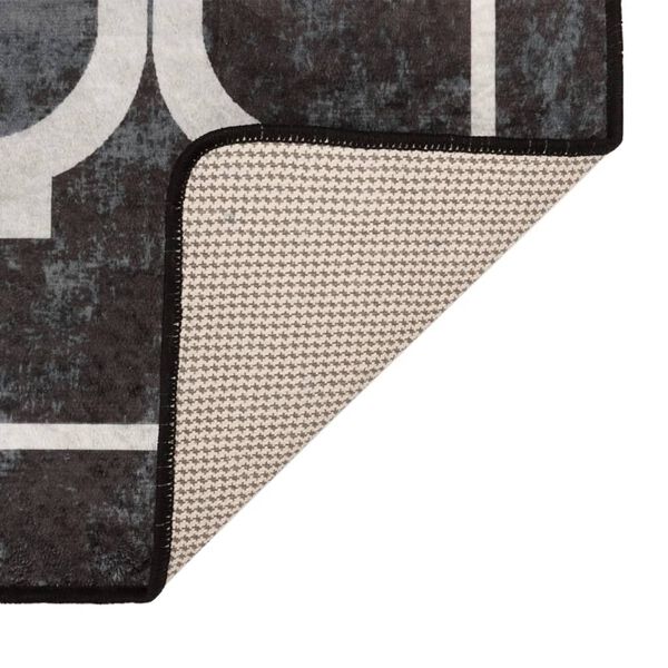 vidaXL Tapete lav&aacute;vel antiderrapante 190x300 cm preto e branco