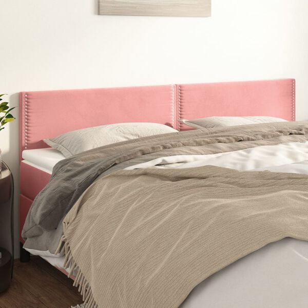vidaXL Cabeceiras rosa 160x5x78/88 cm veludo