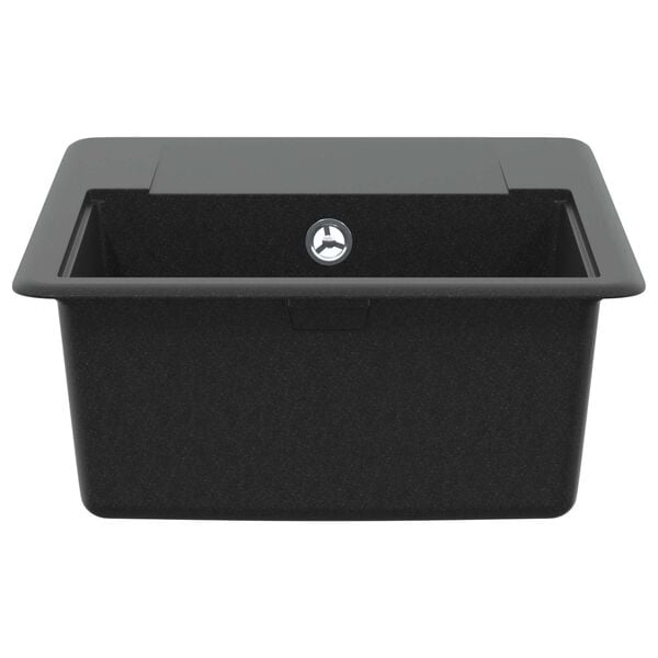 vidaXL Pia Preto 560 x 460 mm 80% Quartzo e 20% Resina