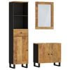 vidaXL 3 pcs conj. m&oacute;veis p/ casa de banho madeira mangueira maci&ccedil;a
