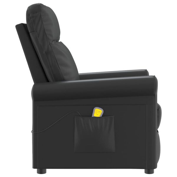 vidaXL Poltrona de massagens couro artificial preto