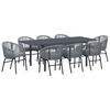 vidaXL Conjunto de Jantar para Jardim 9 pcs Cinzeto vime PE