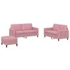 vidaXL 3 pcs conjunto de sof&aacute;s veludo rosa