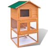 vidaXL gaiola de madeira para coelhos de exterior com 3 camadas
