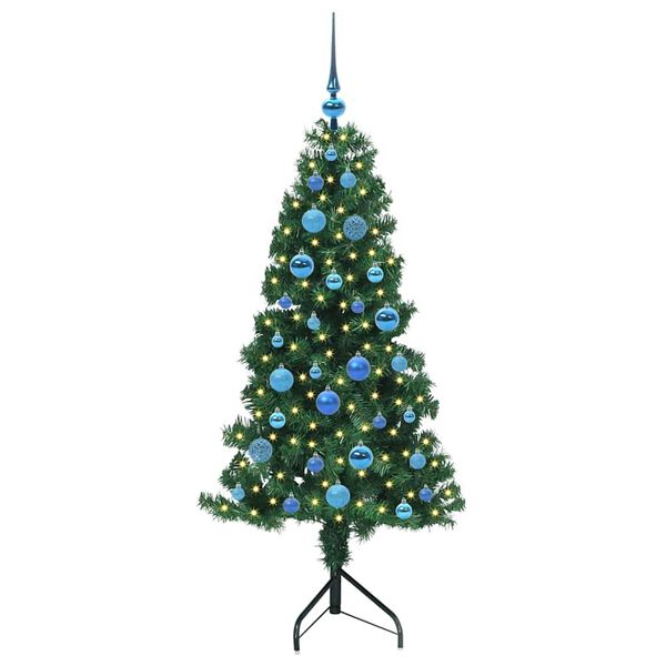 vidaXL &Aacute;rvore de Natal artificial de canto Verde 150 cm PVC e Metal