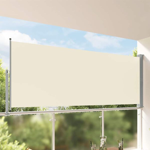 vidaXL Toldo lateral retr&aacute;til para p&aacute;tio 140x300 cm creme