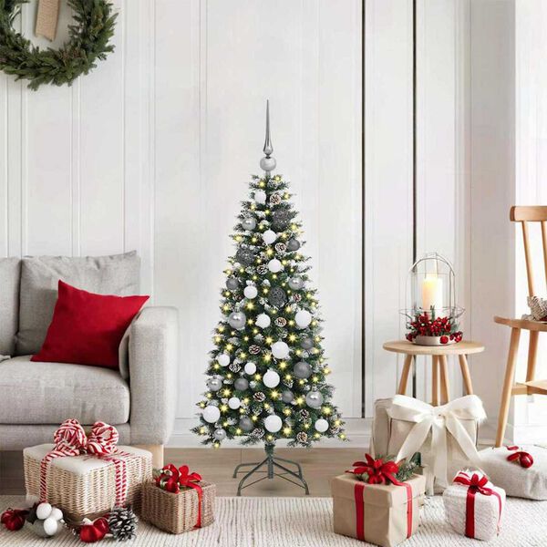 vidaXL &Aacute;rvore de Natal Artificial Verde 120 cm PVC, Pl&aacute;stico e A&ccedil;o